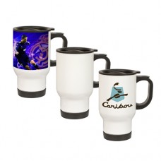 14oz White Stainless Steel Sublimation Travel Mug