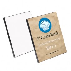 Unisub Plaque Gloss White Black Flat Edge MDF 8x10”